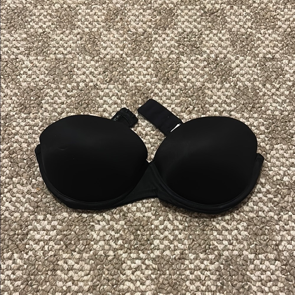 PINK Victoria's Secret Black Strapless Bandeau Bra